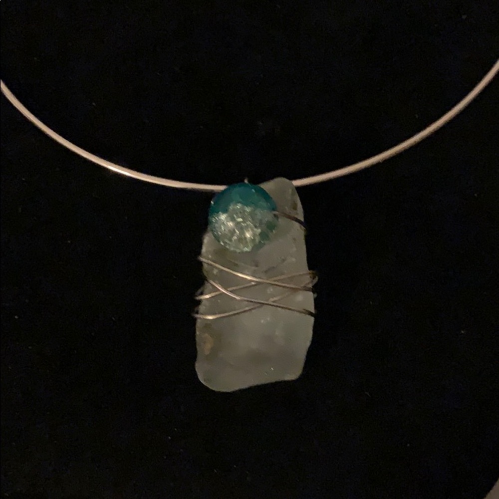 Large sea glass necklace VACATION HOLD